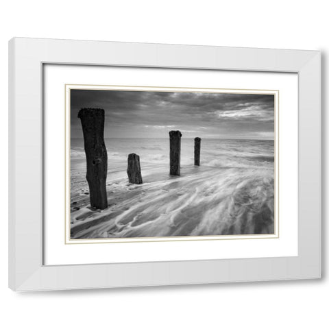 Outward Tide White Modern Wood Framed Art Print with Double Matting by Henson, Martin
