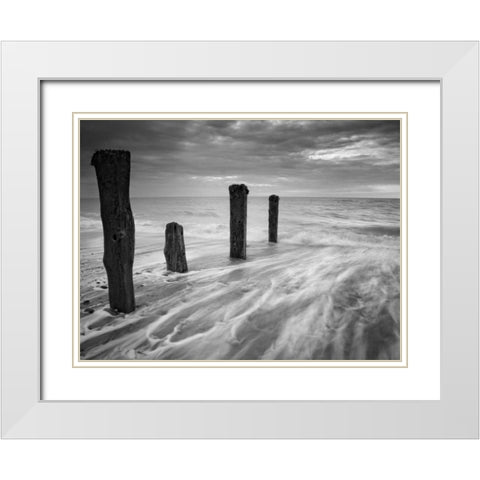 Outward Tide White Modern Wood Framed Art Print with Double Matting by Henson, Martin