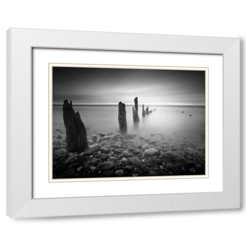 Soft Light White Modern Wood Framed Art Print with Double Matting by Henson, Martin