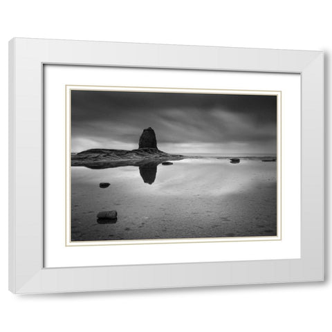 Black Nab White Modern Wood Framed Art Print with Double Matting by Henson, Martin