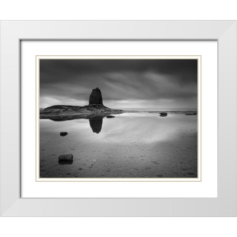 Black Nab White Modern Wood Framed Art Print with Double Matting by Henson, Martin