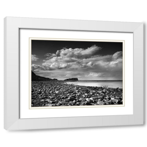 Saltwick Bay White Modern Wood Framed Art Print with Double Matting by Henson, Martin