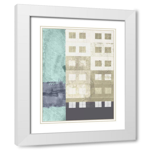 Uptown I White Modern Wood Framed Art Print with Double Matting by Archie, K.