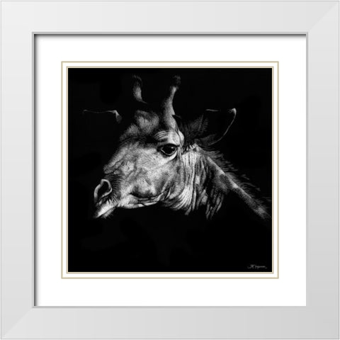 Wildlife Scratchboards VI White Modern Wood Framed Art Print with Double Matting by Chapman, Julie T.