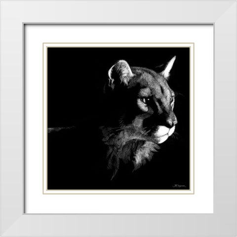 Wildlife Scratchboards VII White Modern Wood Framed Art Print with Double Matting by Chapman, Julie T.