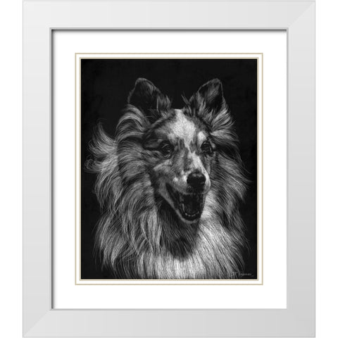 Canine Scratchboard VIII White Modern Wood Framed Art Print with Double Matting by Chapman, Julie T.