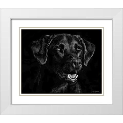 Canine Scratchboard XVII White Modern Wood Framed Art Print with Double Matting by Chapman, Julie T.