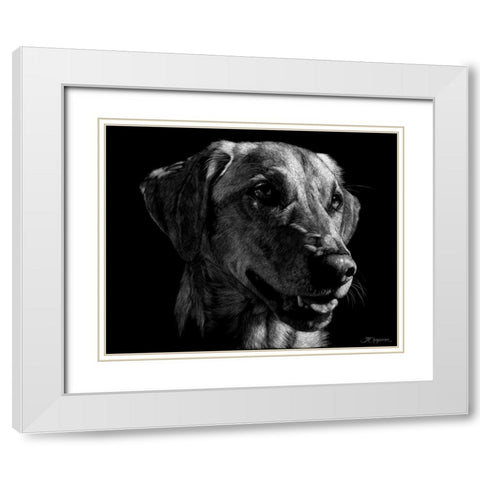 Canine Scratchboard XXIV White Modern Wood Framed Art Print with Double Matting by Chapman, Julie T.