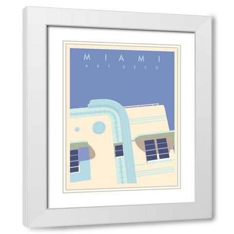 Art Deco-Miami White Modern Wood Framed Art Print with Double Matting by Weiss, Richard