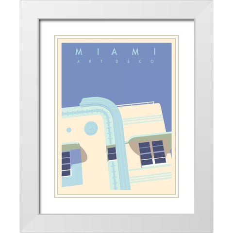 Art Deco-Miami White Modern Wood Framed Art Print with Double Matting by Weiss, Richard