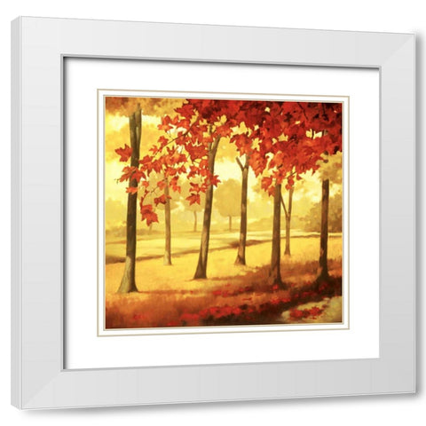 Golden October I White Modern Wood Framed Art Print with Double Matting by Reynolds, Graham