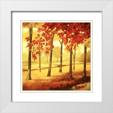 Golden October I White Modern Wood Framed Art Print with Double Matting by Reynolds, Graham