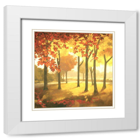 Golden October II White Modern Wood Framed Art Print with Double Matting by Reynolds, Graham