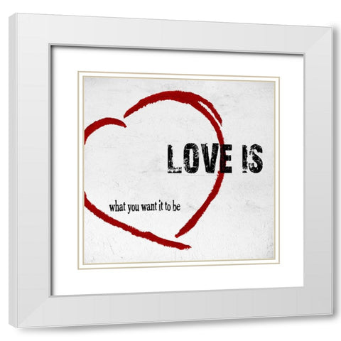 Love Is White Modern Wood Framed Art Print with Double Matting by James, Andrea