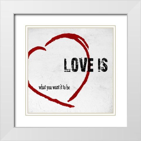 Love Is White Modern Wood Framed Art Print with Double Matting by James, Andrea
