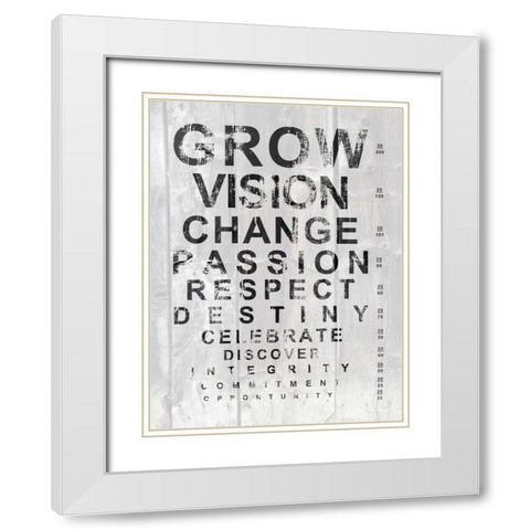 Eye Chart II White Modern Wood Framed Art Print with Double Matting by James, Andrea