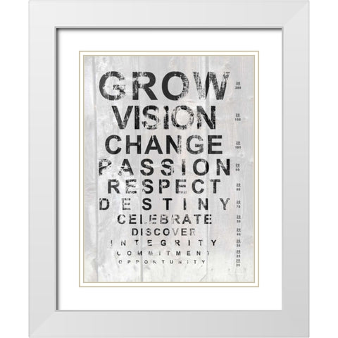 Eye Chart II White Modern Wood Framed Art Print with Double Matting by James, Andrea