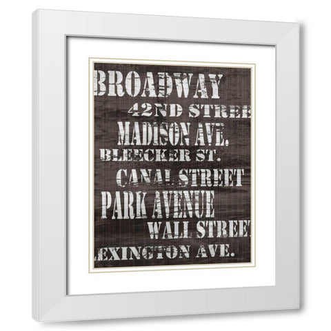 Streets of New York I White Modern Wood Framed Art Print with Double Matting by James, Andrea