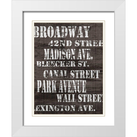 Streets of New York I White Modern Wood Framed Art Print with Double Matting by James, Andrea