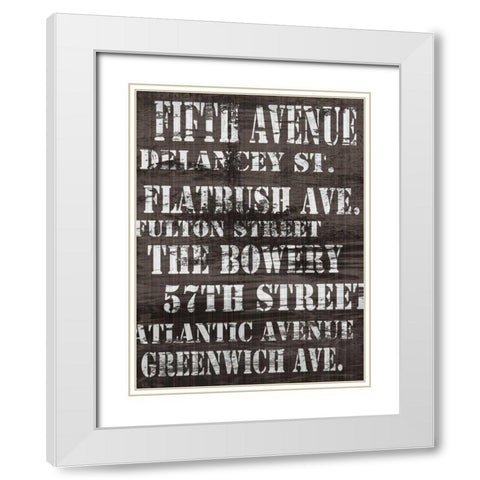 Streets of New York II White Modern Wood Framed Art Print with Double Matting by James, Andrea
