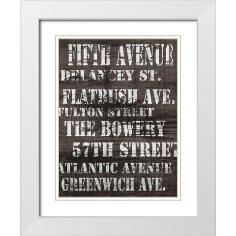 Streets of New York II White Modern Wood Framed Art Print with Double Matting by James, Andrea