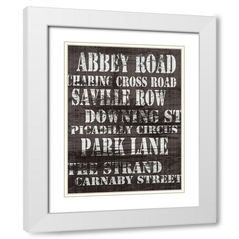 Streets of London I White Modern Wood Framed Art Print with Double Matting by James, Andrea