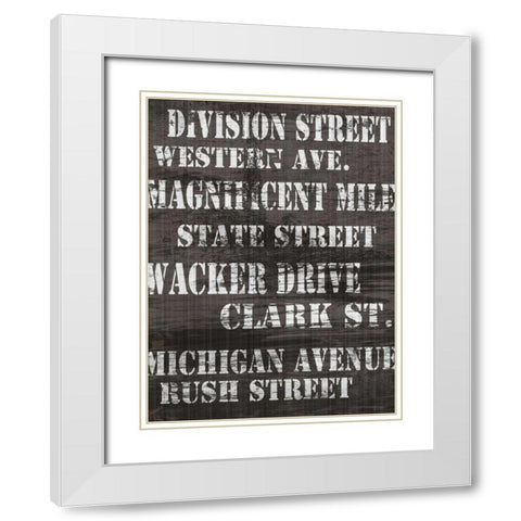 Streets of Chicago I White Modern Wood Framed Art Print with Double Matting by James, Andrea