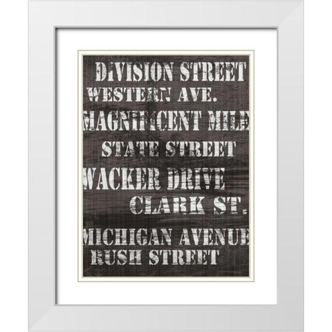 Streets of Chicago I White Modern Wood Framed Art Print with Double Matting by James, Andrea