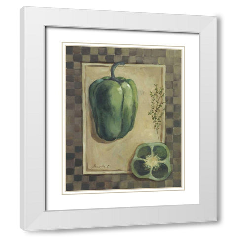 Veggies and Herbs I White Modern Wood Framed Art Print with Double Matting by Cohen, Marietta