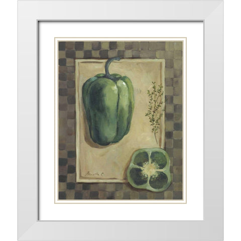 Veggies and Herbs I White Modern Wood Framed Art Print with Double Matting by Cohen, Marietta