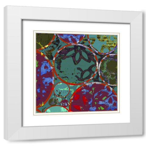 B-Jeweled Deco II White Modern Wood Framed Art Print with Double Matting by Mountain, Ricki