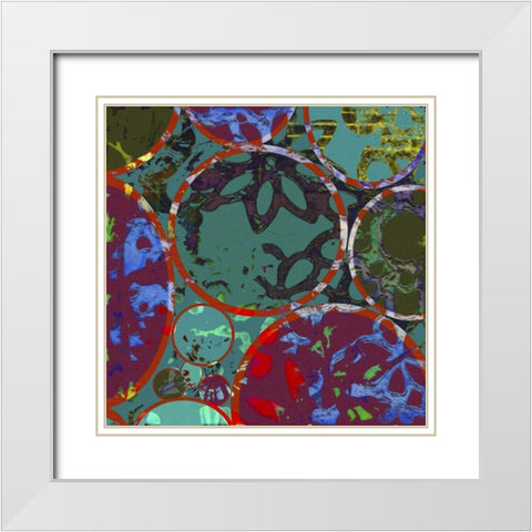 B-Jeweled Deco II White Modern Wood Framed Art Print with Double Matting by Mountain, Ricki