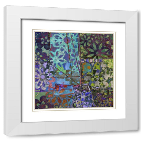B-Jeweled Deco III White Modern Wood Framed Art Print with Double Matting by Mountain, Ricki