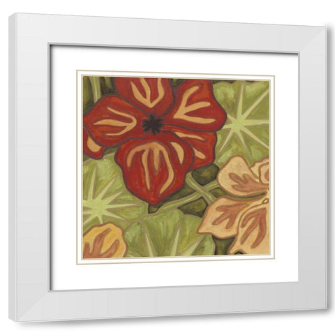 Vibrant Rainforest I White Modern Wood Framed Art Print with Double Matting by Deans, Karen