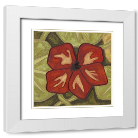 Vibrant Rainforest III White Modern Wood Framed Art Print with Double Matting by Deans, Karen