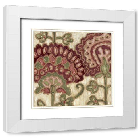 Romantic Chintz I White Modern Wood Framed Art Print with Double Matting by Deans, Karen