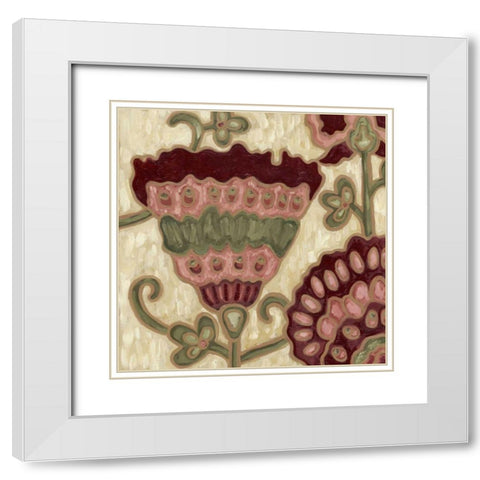 Romantic Chintz II White Modern Wood Framed Art Print with Double Matting by Deans, Karen