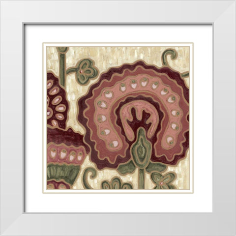 Romantic Chintz III White Modern Wood Framed Art Print with Double Matting by Deans, Karen