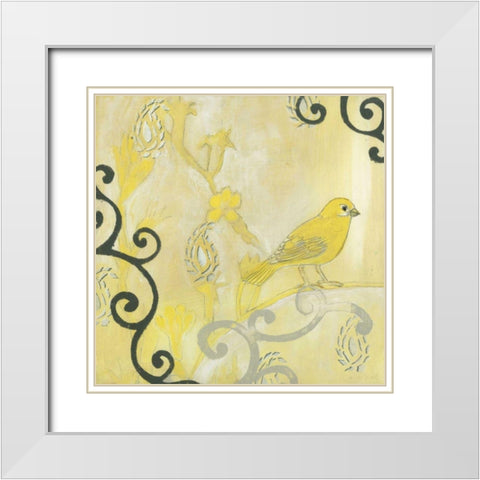 Canary I White Modern Wood Framed Art Print with Double Matting by Fuchs, Jodi