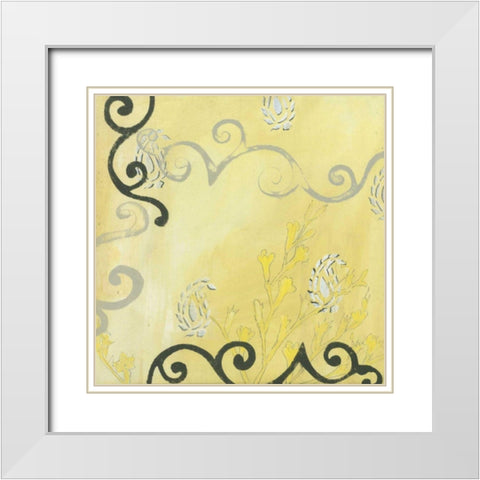 Canary II White Modern Wood Framed Art Print with Double Matting by Fuchs, Jodi