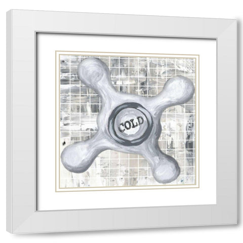 Hot-n-Cold II White Modern Wood Framed Art Print with Double Matting by James, Andrea