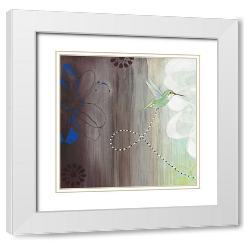 Connected I White Modern Wood Framed Art Print with Double Matting by Fuchs, Jodi