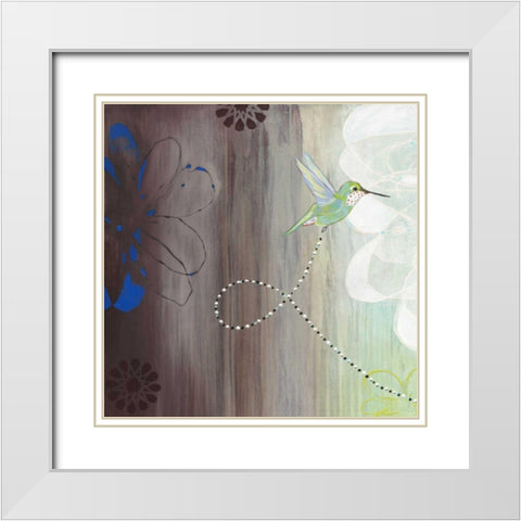 Connected I White Modern Wood Framed Art Print with Double Matting by Fuchs, Jodi