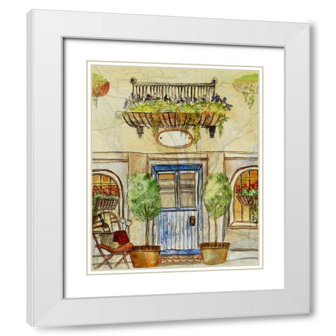 Greek CafT IV White Modern Wood Framed Art Print with Double Matting by Harrington, Danielle
