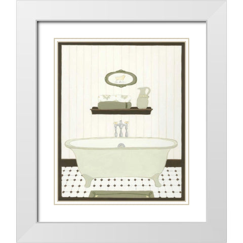 Parisian Bath III White Modern Wood Framed Art Print with Double Matting by Vess, June Erica