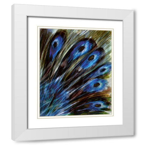 Feather I White Modern Wood Framed Art Print with Double Matting by Harrington, Danielle