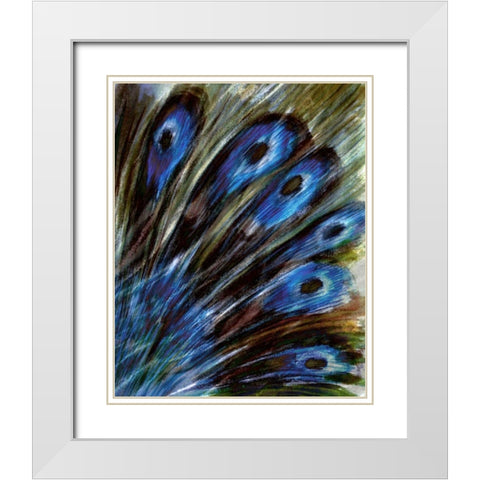 Feather I White Modern Wood Framed Art Print with Double Matting by Harrington, Danielle