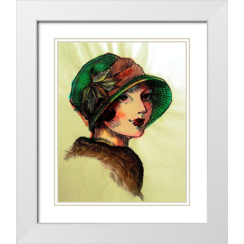20s Girls I White Modern Wood Framed Art Print with Double Matting by Harrington, Danielle