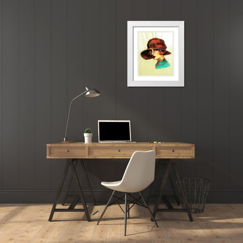 20s Girls II White Modern Wood Framed Art Print with Double Matting by Harrington, Danielle