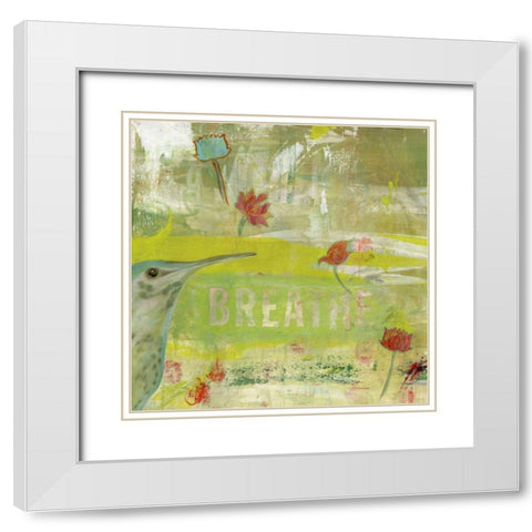Breathe I White Modern Wood Framed Art Print with Double Matting by Fuchs, Jodi